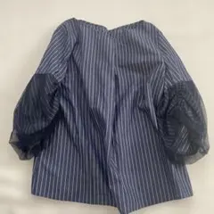 ROPE picnicロペピクニックネイビー ストライプ シースルー ブラウス