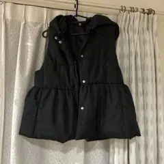 coca コカ　ペプラムダウンベスト　中綿　ブラック　Mサイズ