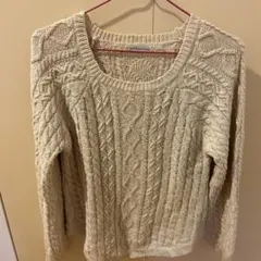 earth music & ecology ベージュ 春ニット長袖セーター