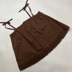 カネコイサオ ブラウン ピコフリル使い キャミブラウスのサムネイル