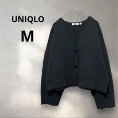 UNIQLO ユニクロ　M Vネックニットカーディガン　黒　シンプル　長袖