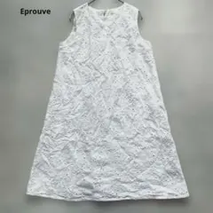 Eprouve ホワイト 花柄 刺繍 ノースリーブ ワンピースのサムネイル