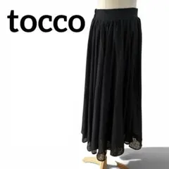最終価格 tocco シフォンカットジャガード スカート M チュール ブラックのサムネイル