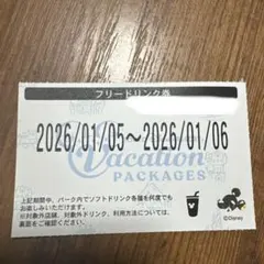 ディズニーランド・シー バケーションパッケージ 1月5日・6日フリードリンク券
