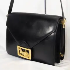 【美品】 CELINE セリーヌ　ショルダーバッグ　馬車金具　ワンショルダー 黒のサムネイル