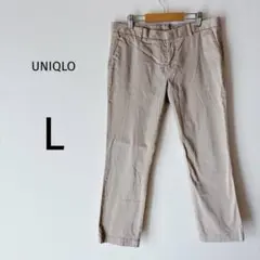 ユニクロ チノパン レディース ストレート カジュアル ベージュ L
