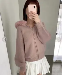 SNIDEL♡︎ 【USAGI ONLINE限定】ファーニットフーディ