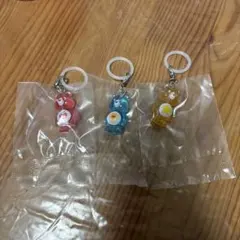 CareBears クリアマスコットチャーム2 赤 青 オレンジ