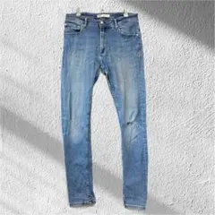 ザラ 32 デニムパンツ ジーンズ スキニー ダメージ メンズ ストレッチ 細身