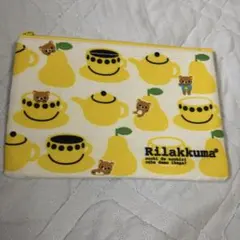 リラックマ フラットポーチ イエロー