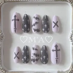 ♡現品 ハロウィン マット y2k 量産型 サブカル グランジ ネイルチップ♡