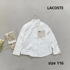 【新品】　ラコステ　シャツ　白　ロゴ　男の子　長袖　入学　入園　110 カッター
