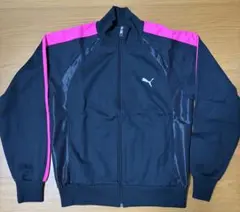 【PUMA】トラックジャケット OサイズXL ブラック ピンク プーマ ジャージ