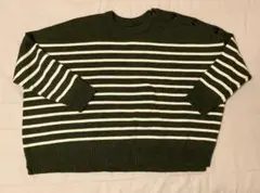 GALLEGO DESPORTES ボーダーニット オリーブグリーン