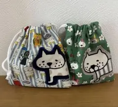 感謝価格 新作生地 おやつ入れ 猫柄 巾着 ハンドメイド 小物入れ
