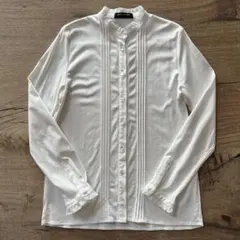 ポンポネットジュニア フリルブラウス長袖 白 M(150)サイズ