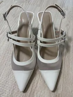 【GRL】メッシュストラップポインテッドトゥパンプス　24.5センチのサムネイル