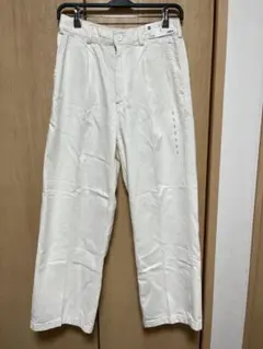 GU デニムバギーパンツ Sサイズ ホワイト　新品