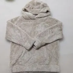 ベージュ フリース フード付き