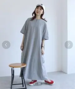 【試着のみ】PAR ICI ヘンリーネックワンピース