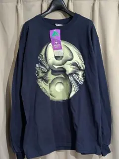 90s デッドストック USA製 陰陽 スカル ロンTシャツ Mのサムネイル