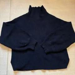 長袖セーター ハイネック 黒