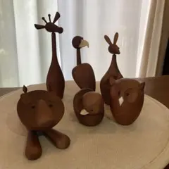 希少】ベルメゾン昭和レトロ 千趣会 ロイヤルペット 動物 木製玩具