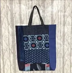 A4サイズハンドバック（絣・大島パッチワーク）