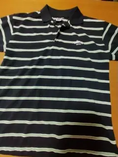 Callaway GOLF 古着半袖ポロシャツ 黒/ストライプ　　Lサイズ