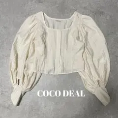 COCO DEAL アイボリー パフスリーブブラウス コットン混