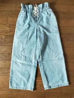 GUデニムパンツ 150 ライトブルー レースアップ ジーンズ キッズ
