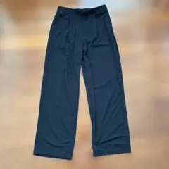 クレープジャージーストレートパンツ ブラックM