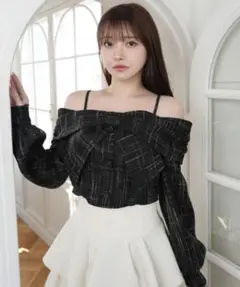 LIPSERVICE リボンオフショルロングスリーブトップスのサムネイル