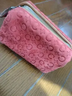 CELINE ヴィンテージスエード 限定ポーチピンク