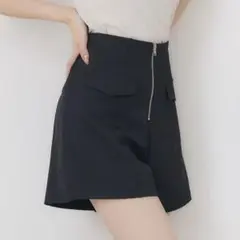 レトロガール ems excite 前ZIPショートパンツ ブラック