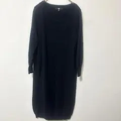 UNIQLOユニクロ☆ニットワンピース7分丈☆M ネイビー