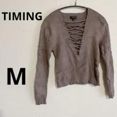 売切SALE❤️ ブラウン 長袖セーター 【M】 レディース トップス Vネック