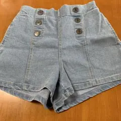 デニムショートパンツ ボタン付き　　150