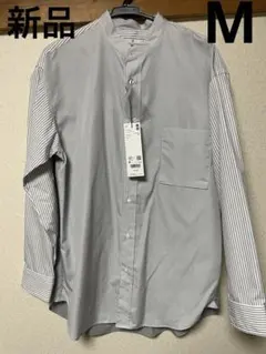 新品 ユニクロ +J スーピマコットンオーバーサイズスタンドカラーシャツ M