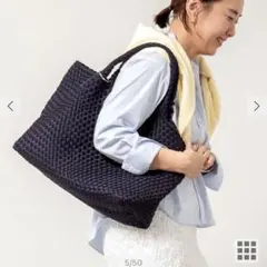 美品 PADMA 編み込みメッシュ トートバッグ 黒 - メルカリ