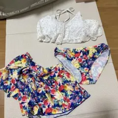 レディース 水着 ビキニ 花柄 スカート付き　3点セット