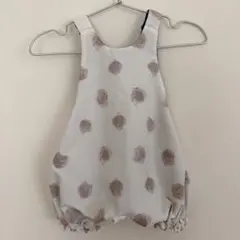 MARLMARL ターコイズ 水玉模様　ロンパース　プレイウェアお食事エプロン