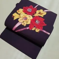 名古屋帯　紫　すいせん