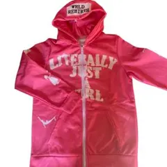 ピンク パーカー y2k フロントポケット ジップアップ 平成 ストリート