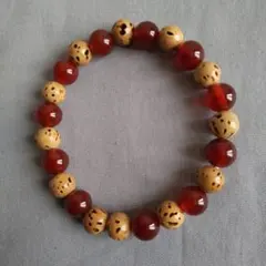 天然菩提樹の実 天然カ―ネリアン ブレスレット男女共 行動力 決断力 精神統一