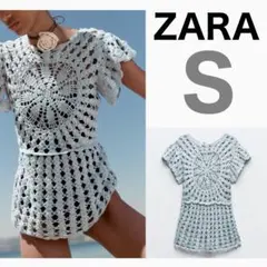 ZARA クロシェニットトップス