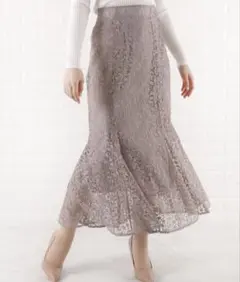 lace ladies スカート　総レースマーメイドフレアスカート