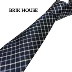 BRIK HOUSE ネイビー チェック柄 ネクタイ