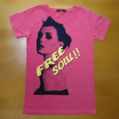 00s Sheer 美品 ピンク Tシャツ 女性プリント Y2K M