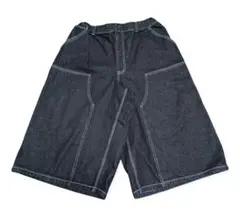 新品タグ付GLSW GLAZOSワイド デニム ハーフパンツ 黒 LL